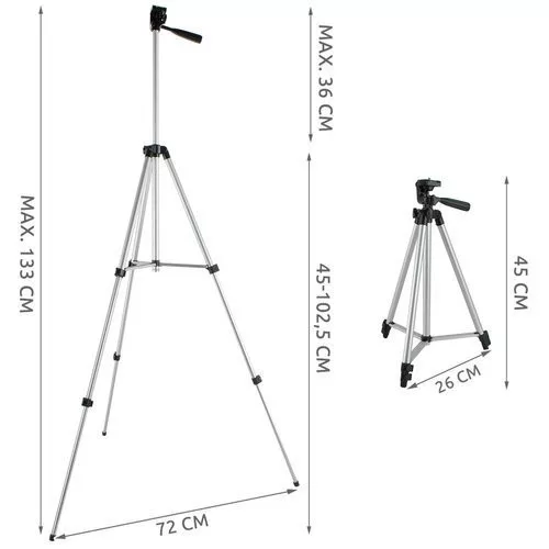 Tripod állvány távirányítóval, szelfi állvány