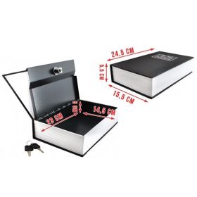 Malatec könyv alakú széf, 24x15,5x5,5cm - fekete