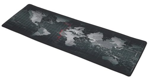 Nagy világ térképes egérpad 80x30cm szürke