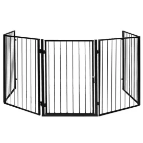 Kaminer kerítés kandallóhoz, 304x74,5cm - fekete