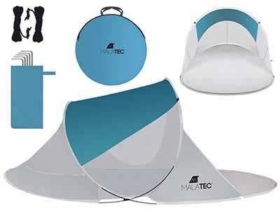 Strandsátor 220x120x90cm  türkiz  szürke