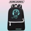 Kruzzel 19374 Smart világító hátizsák Unisex USB-vel, tolltartóval, zárral, 19l, fekete