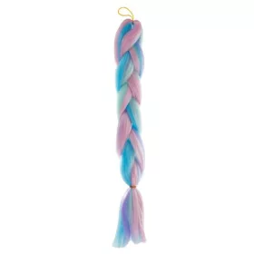   Hőálló, formázható szintetikus hajfonat, farsangra, partikra, leánybúcsúra * 60 cm, rózsaszín-kék-zö