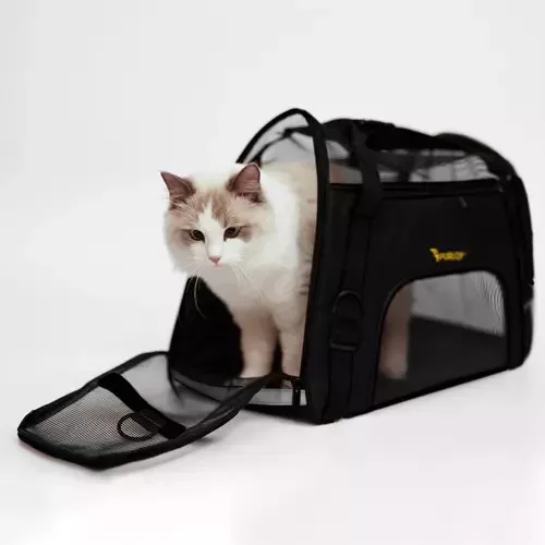 Összecsukható kisállat hordozó vállpánttal * maximális terhelés 8 kg * XL, fekete