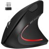 Függőleges vezeték nélküli egér, 10 m hatótáv, 1200 DPI, 6 gomb, USB, fekete