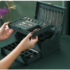 Soulima nagy ékszertartó, 11,5x24,5x17,5cm - zöld