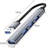 4 portos USB hub 14 cm-es kábellel