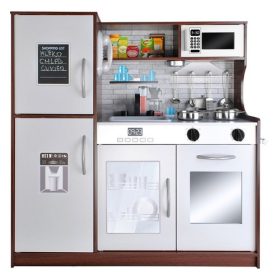 Kruzzel fa játékkonyha, 80x80,5x24cm - barna/fehér