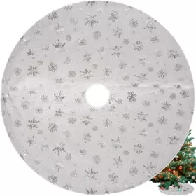 Karácsonyfa alátét fehér/ezüst - 78cm