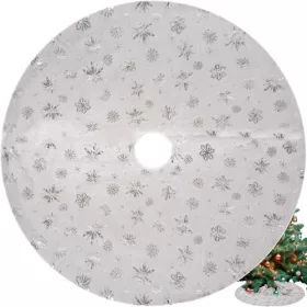 Karácsonyfa alátét fehér/ezüst - 90cm