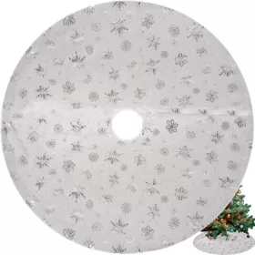 Karácsonyfa alátét fehér/ezüst - 120cm