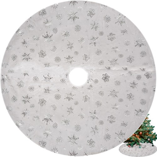 Karácsonyfa alátét fehér/ezüst - 120cm