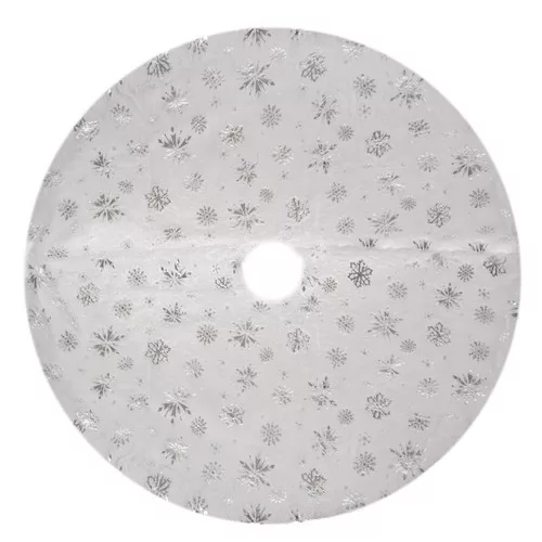 Karácsonyfa alátét fehér/ezüst - 120cm