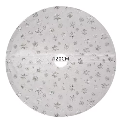 Karácsonyfa alátét fehér/ezüst - 120cm