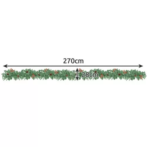 Műfenyő girland LED fényekkel - 270cm