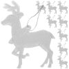 Karácsonyfa díszek fehér rénszarvas - 9db