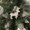 Karácsonyfa díszek fehér rénszarvas - 9db