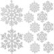 Karácsonyfa díszek fehér hópelyhek - 12db
