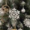 Karácsonyfa díszek fehér hópelyhek - 12db