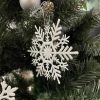Karácsonyfa díszek fehér hópelyhek - 12db
