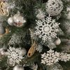 Karácsonyfa díszek fehér hópelyhek - 12db