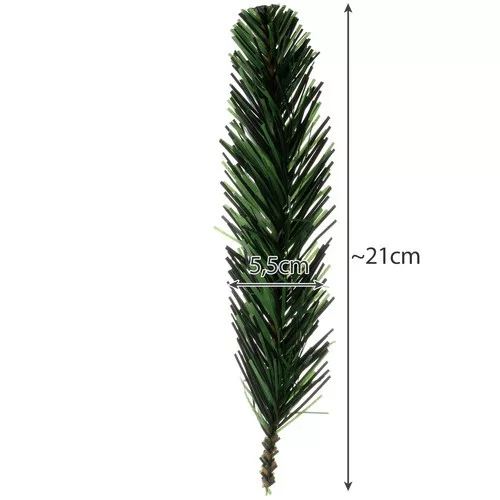 Ruhhy dekorációs műfenyő ágak, 21cm - 40db