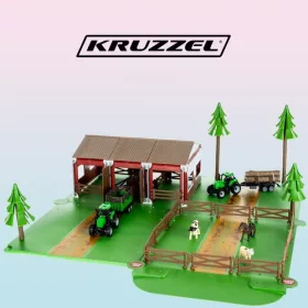   Kruzzel játék tanya készlet állatokkal és traktorokkal - 102db