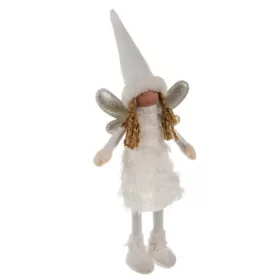   Ruhhy karácsonyi dekor tündér figura, 40x14x9cm - fehér/ezüst