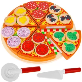 Kruzzel fa játék pizza, szeletelhető - 21x2,5cm