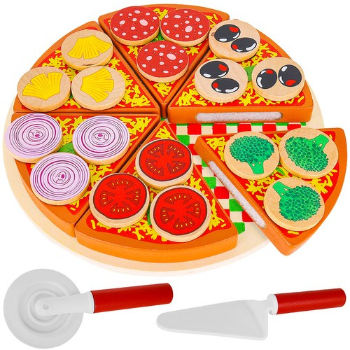 Fából készült szeletelhető pizza