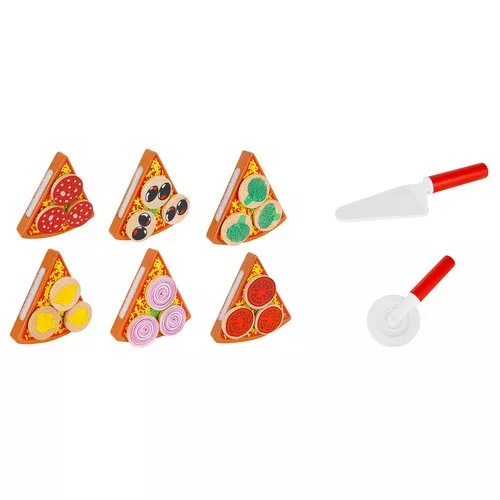 Kruzzel fa játék pizza, szeletelhető - 21x2,5cm