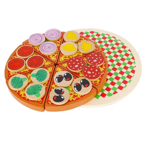 Kruzzel fa játék pizza, szeletelhető - 21x2,5cm