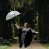 Esőponcsó napellenzővel - fekete