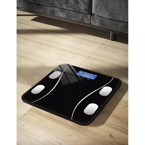 Ruhhy okos személymérleg LED kijelzővel és 180kg-os teherbírással, 26x26x2,2cm - fekete