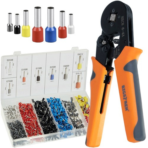 Krimpelő készlet 0.25-10mm-ig 1200 kábelsaruval és tárolódobozzal