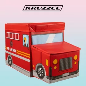   Kruzzel játék tároló doboz tűzoltóautó formában - 53x26x31,5cm
