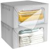 Textil és ágyneműtartó doboz szürke 40x30x20cm - 2db