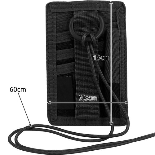 Igazolvány tartó tok textil fekete - 13x9,3cm