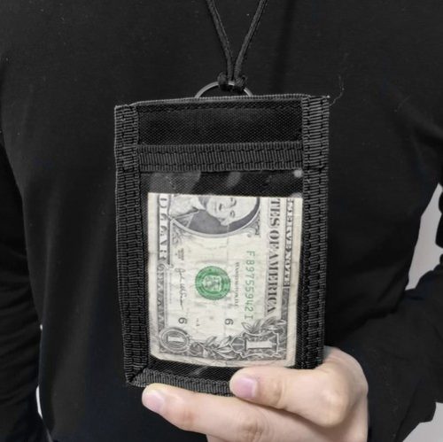 Igazolvány tartó tok textil fekete - 13x9,3cm