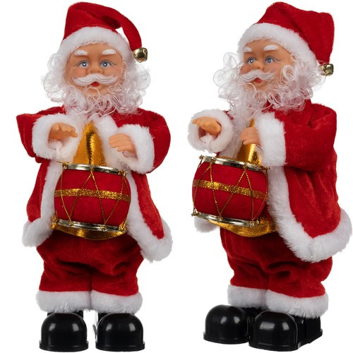 Zenélő és táncoló mikulás figura - 27cm