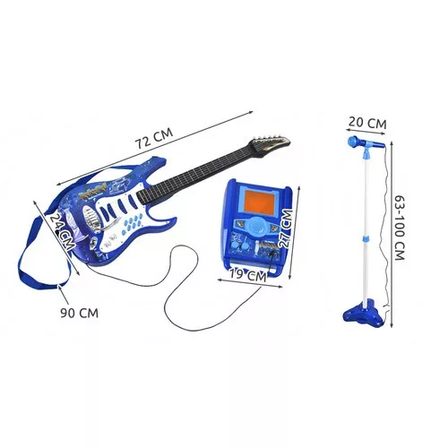 Iso trade játék elektromos gitár erősítővel és mikrofonnal - kék
