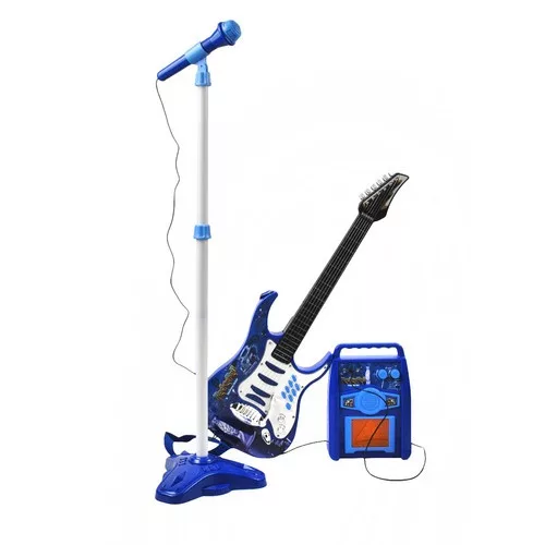 Iso trade játék elektromos gitár erősítővel és mikrofonnal - kék