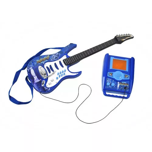 Iso trade játék elektromos gitár erősítővel és mikrofonnal - kék