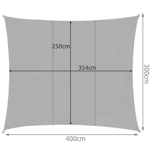 Gardlov 3x4 méteres napvitorla - szürke