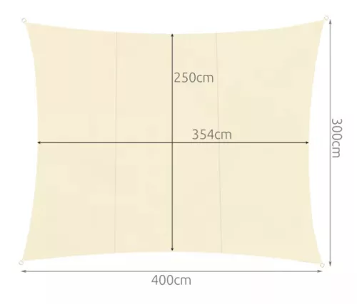 Gardlov 3x4 méteres napvitorla - bézs