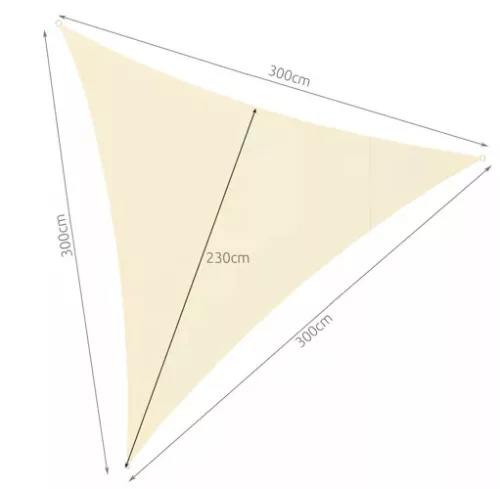 Gardlov 3x3x3 méteres napvitorla - bézs