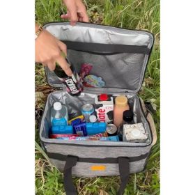   Trizand hűtőtáska 40l-es kapacitással és 2 jégakuval, 47x28,5x30cm - szürke