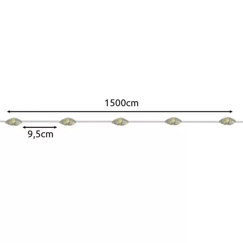 Napelemes LED fényfüzér - 15m