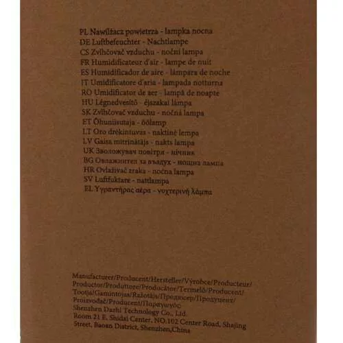 Párásító éjjeli lámpa - gomba