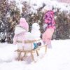 Bükkfa szánkó háttámlával és fém talpakkal - 100kg